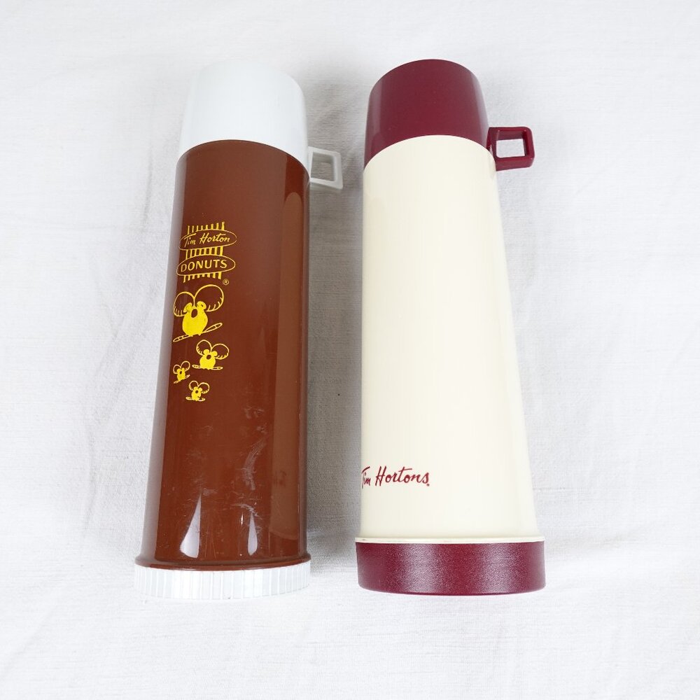 2 Vintage Tim Hortons Thermos 80s 90s
